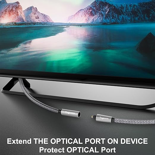 Optical Extension Fiber Digital Cable Adapter 4 Feet（2 Pack）, 90 Degree Right - Image 3