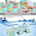 Pink Flamingo Desk Mat, Large Summer Flamingos Pineapples Tropical Leaves - Image 4