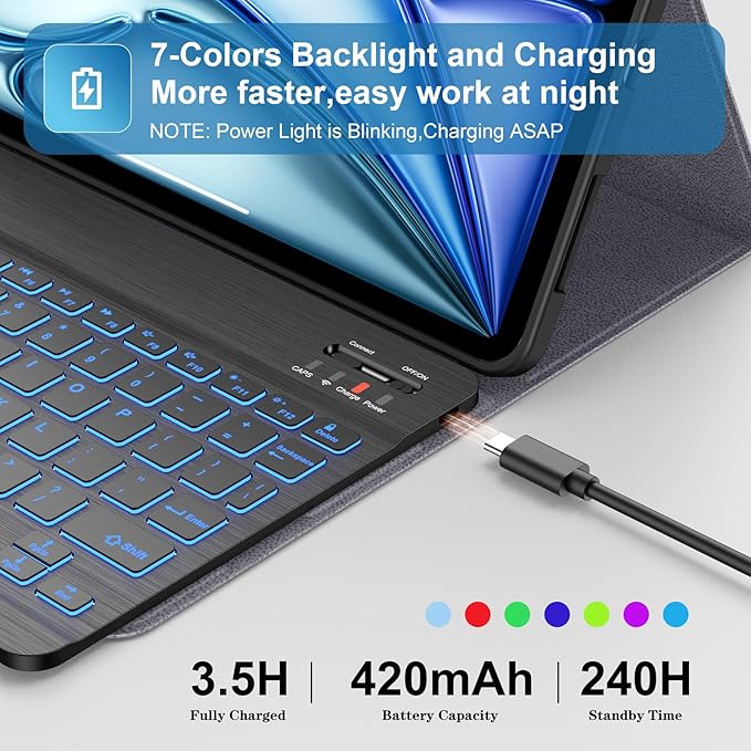Supveco Keyboard Case for iPad Air 11 Inch, iPad Air 5th/4th Generation - Image 4