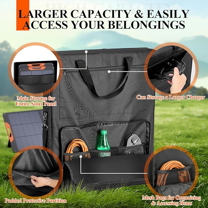 Bag for Portable Solar Panel 100w 200w, Waterproof Solar Panel Carrying Case - Image 4