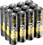 Mupoer Rechargeable AA Batteries 12 Count, Lithium Batteries AA 1.5V 3600mWh by Mupoer