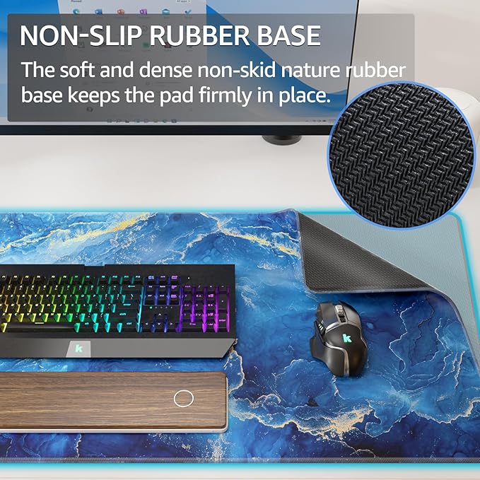 KTRIO Large Gaming Mouse Pad Desk Mat, Superior Micro-Weave Cloth, Non-Slip - Image 3