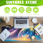 Desk Mat, Galaxy Earth Planet Desk Pad, Science Fiction Cosmic Large Gaming - Image 3