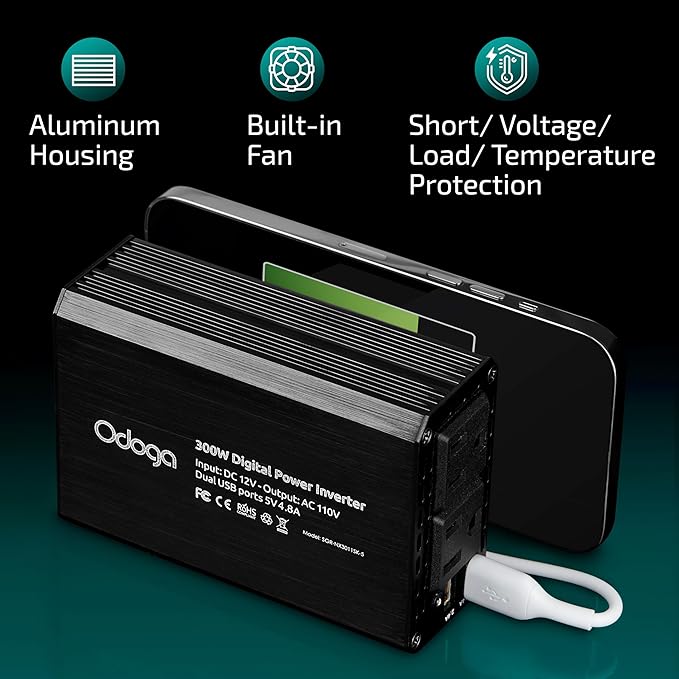 300W Car Power Inverter 12v DC to 110v AC – Car Adapter - Image 5