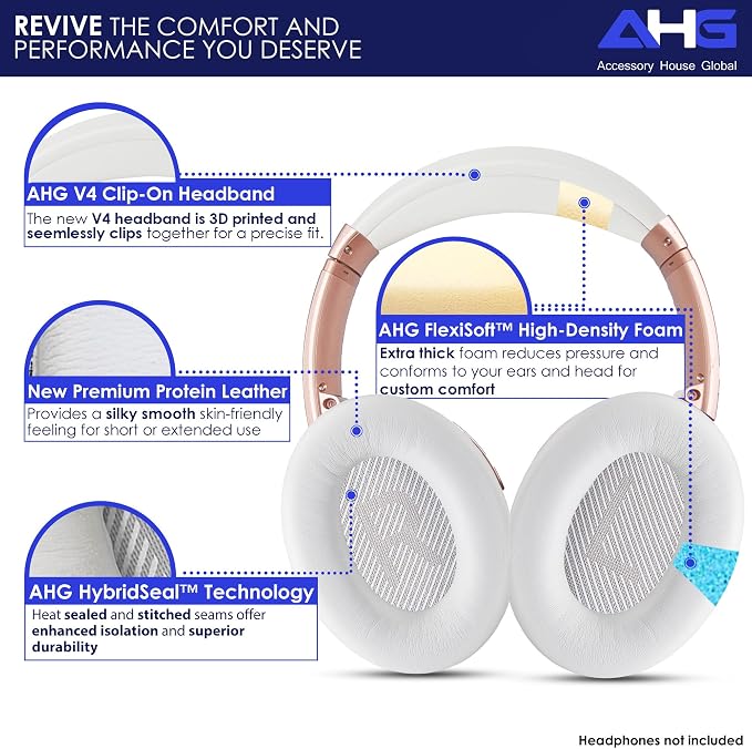 AHG QC35 earpads / QC35 ii Headband pad Cushion kit. Compatible w/Bose - Image 2