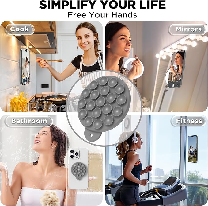 Magnetic Suction Cup Mount for MagSafe Case, Silicone Hands-Free Grip Holder - Image 7