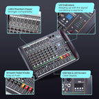 Audio Mixer 8 Channel, Professional Music Sound Mixer Board - Image 4