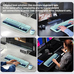 Wireless Keyboard and Mouse Set, 104 Round Keys Full-Size Cute Colorful - Image 9