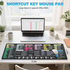 Linoows Excel Shortcut Keys Mouse Pad, Extra Large 31.5 x 11.8 Inch Gaming - Image 2