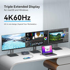 TJCXELE Displaylink Docking Station 4K@60Hz 3 Monitors USB C Dock - Image 3