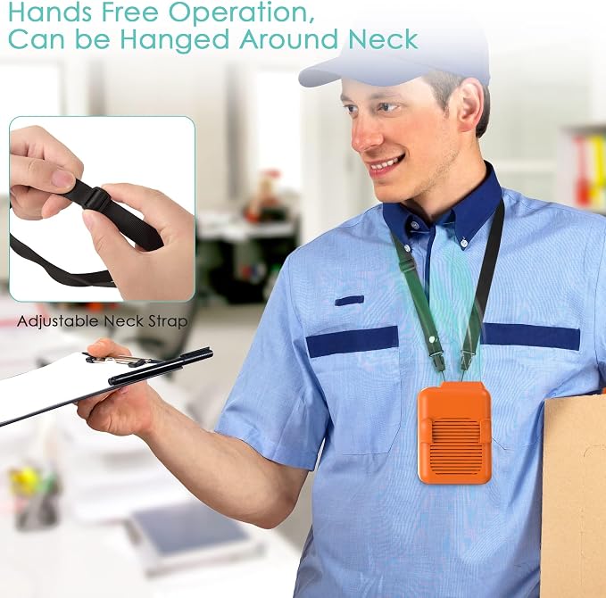 Portable Mini Waist Fan Clip on Belt, 6000mAh Rechargeable Battery Powered - Image 2