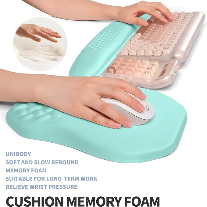 2-in-1 Ergonomic Set, Wave Keyboard Wrist Rest and Massage Slope Mouse Pad - Image 4