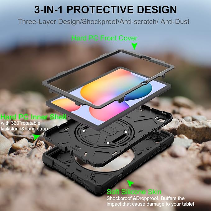 BRAECN for Samsung Galaxy Tab S6 lite Case 10.4 inch 2024/2022, Rugged - Image 8