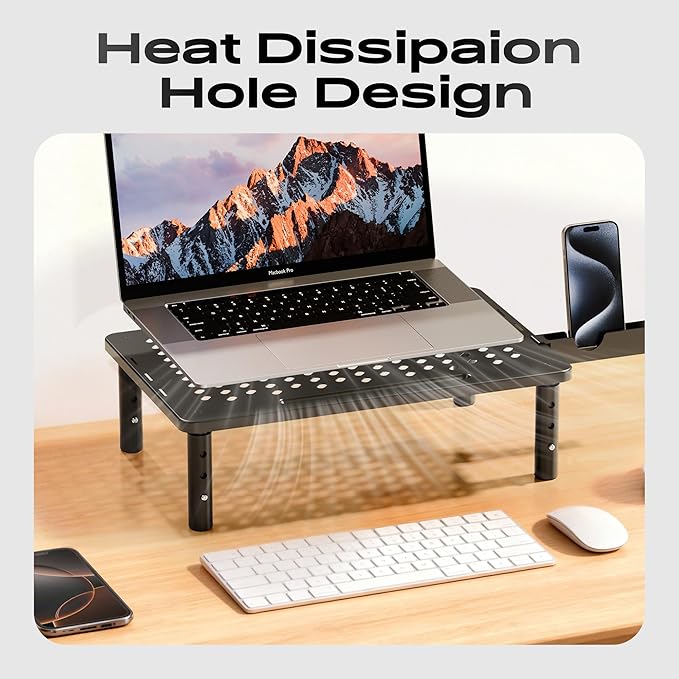 Computer Monitor Stand Riser for Desk, 3 Height Adjustable PC Laptop TV Desktop - Image 5