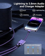 iPhone Dongle Headphone and Charger 2 in 1, Lightning to 3.5mm Audio Jack + - Image 3