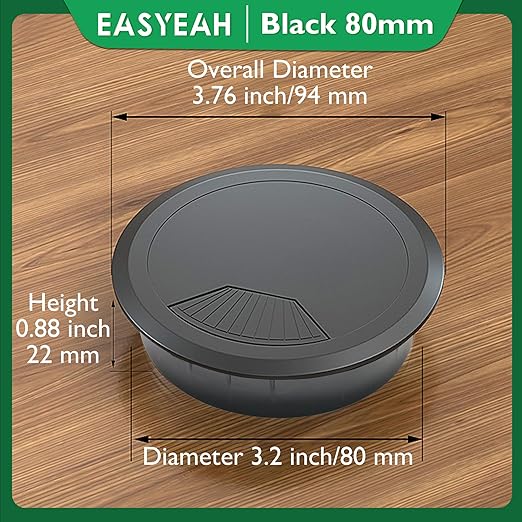 5 Pcs Desk Grommet 3-1/8" / 80 mm, Desk Cord Hole Cover, Cable Grommet ABS - Image 9
