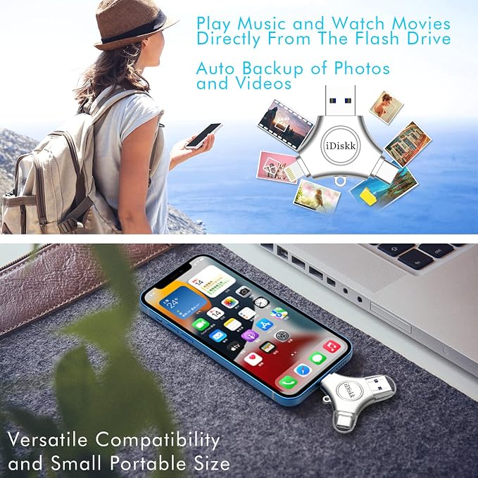 App-le Certified iDiskk 128GB Phone flashdrive iPhone 15 16 Photo Stick USB C - Image 6