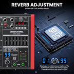 8 Channel Audio Interface Sound Board Mixing Console XLR 1/4 inch Jack USB - Image 6