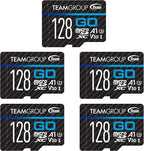TEAMGROUP GO Card 128GB x 5 PACK Micro SDXC UHS-I U3 V30 4K by TEAMGROUP