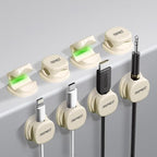 8 Pack Adhesive Cable Clips White Spring Loaded Cord Holders by Unknown