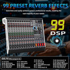 12 Channel Audio Mixer Professional Sound Mixing Board - Image 3