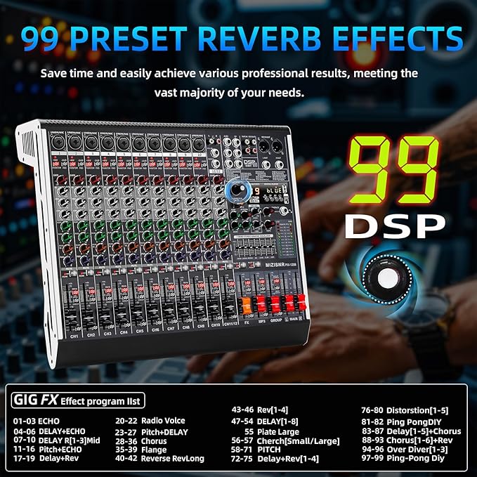 12 Channel Audio Mixer Professional Sound Mixing Board - Image 3