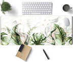 Green Tropical Leaves Desk Mat XL Large Gaming Mouse Pad Green Sage Plant by TENG+DA+QING