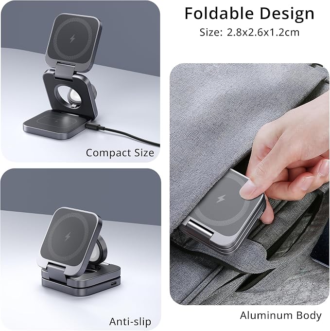 3-in-1 Wireless Charger Stand, LULULOOK 15W Magnetic Charger Wireless Fast - Image 5