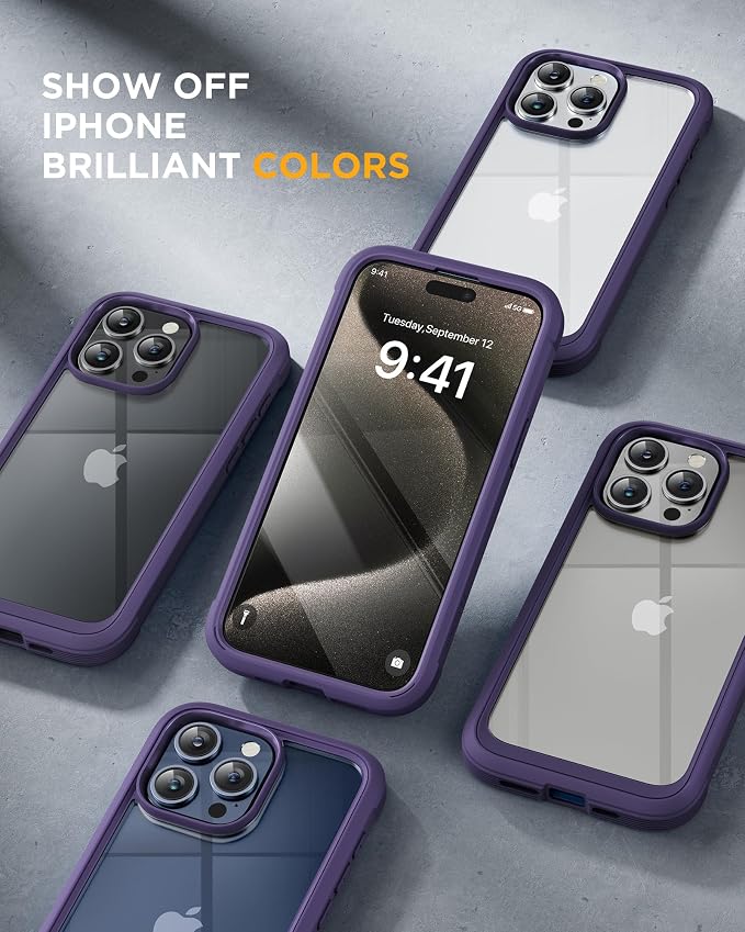 Miracase for iPhone 15 Pro Case Full-Body Built-in Glass Screen Protector& - Image 7