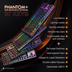 TECWARE Phantom+ 87 Key Mechanical Gaming Keyboard, RGB led, TKL 75% Keyboard - Image 2