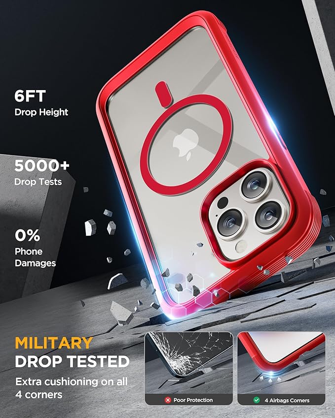 Miracase Magnetic for iPhone 15 Pro Max Case 6.7'' Full-Body Military Drop - Image 4