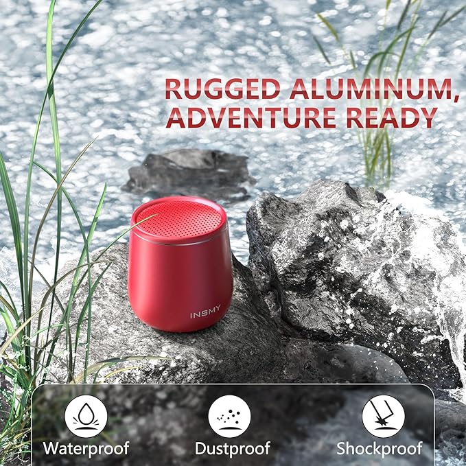 INSMY Small Bluetooth Speaker, Waterproof Mini Portable Wireless Speaker - Image 3