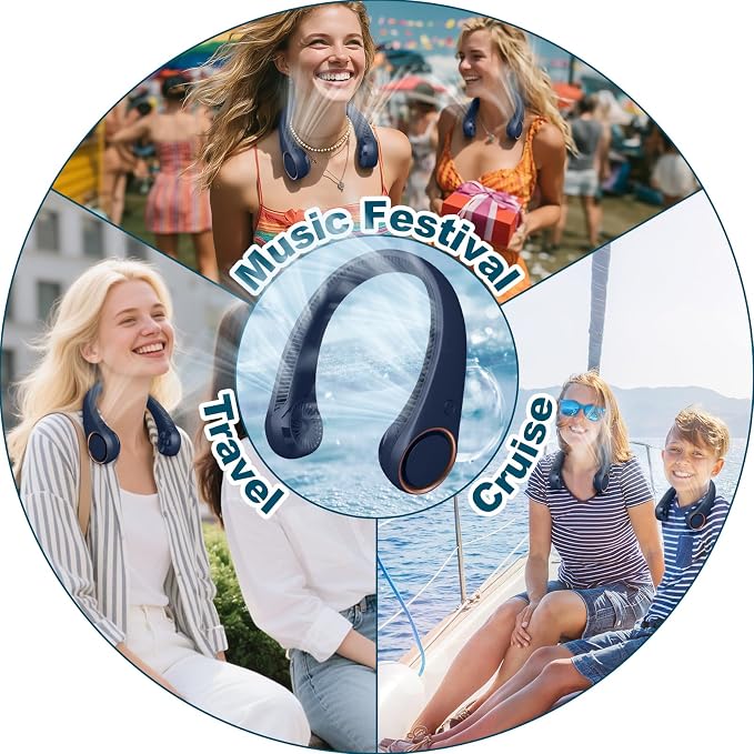 CIVPOWER Neck Fan: Portable Personal Neck Cooling Rechargeable Bladeless Fan - Image 6