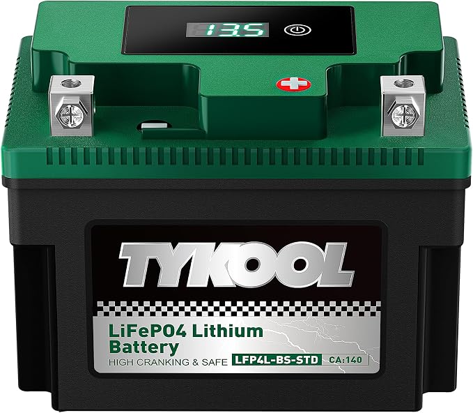 TYKOOL YTX4L-BS YTZ5S Lithium LiFePO4 Motorcycle Battery, 2X Cranking Amps 140A by TYKOOL