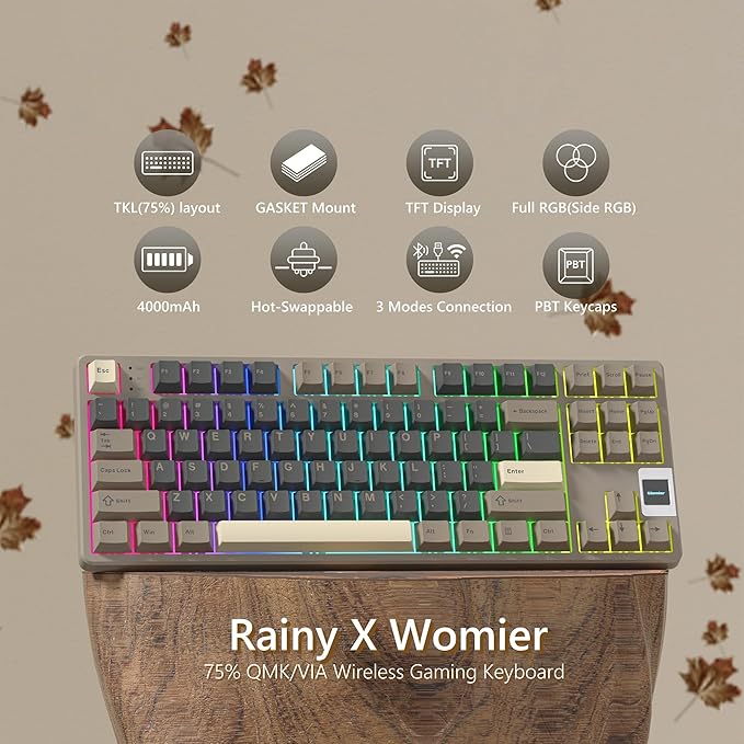 QK87 75% Keyboard with Multimedia Screen, QMK/VIA Wireless Gaming Keyboard - Image 2