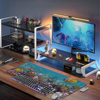 Vibrant Underwater World Desk Mat, Large Tropical Fishes on Coral Reefs Gaming - Image 6