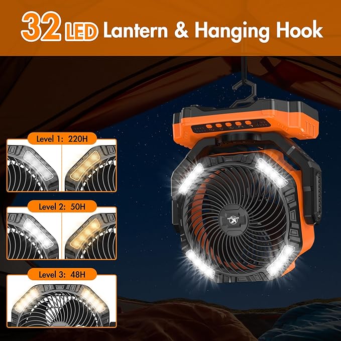 40000mAh Battery Powered Camping Fan - Image 4