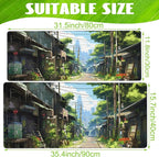 Anime Abandoned Town Desk Mat, Large Gaming Mouse Pad - Image 2