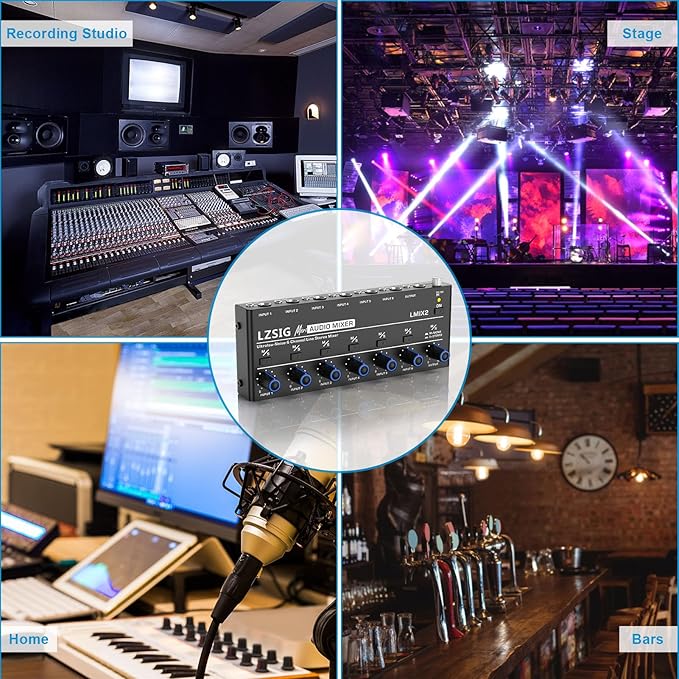 LZSIG Mini Audio Mixer, Stereo Line Mixer - Image 7
