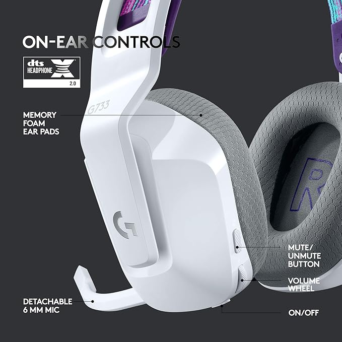 Logitech G733 Lightspeed Wireless Gaming Headset, Suspension Headband, - Image 5