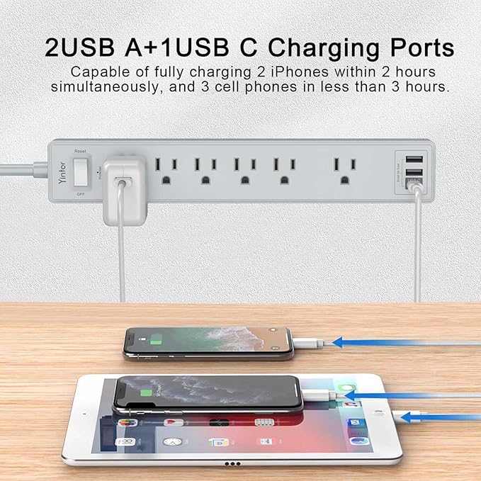 10Ft Power Strip Surge Protector - Image 3