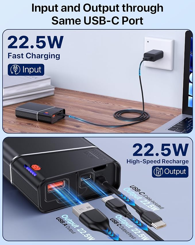 Portable Charger 20000mAh, 22.5W PD 3.0+QC 4.0 Super Fast Charging Power Bank - Image 5