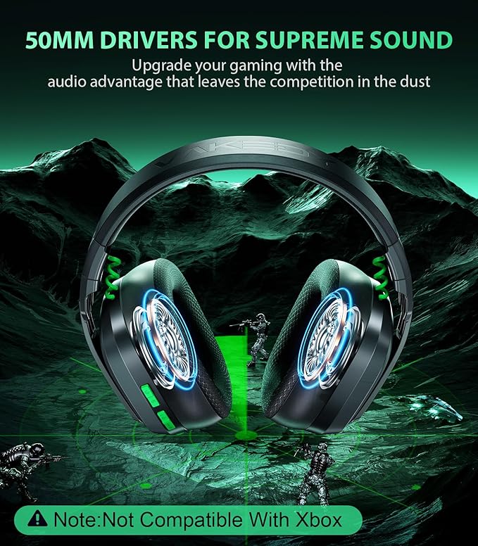 HW11 Wireless Gaming Headset for PS5, PS4 Pro, Gamer Headphones for PC - Image 3