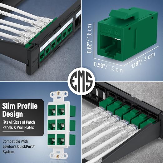 Everest RJ45 CAT6 Keystone Coupler in Green - Image 3
