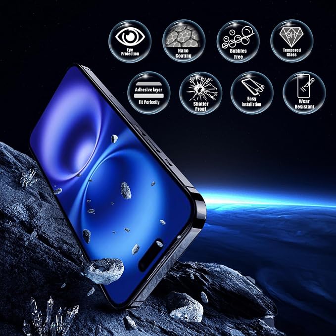 Screen Protector for iPhone 16&15, 3RD Colorless Anti-Blue Light Tempered Glass - Image 5