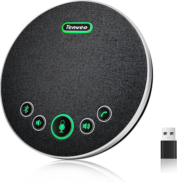 Tenveo Conference Speaker Microphone, 360° Sound Pickup and AI Noise Reduction by Tenveo