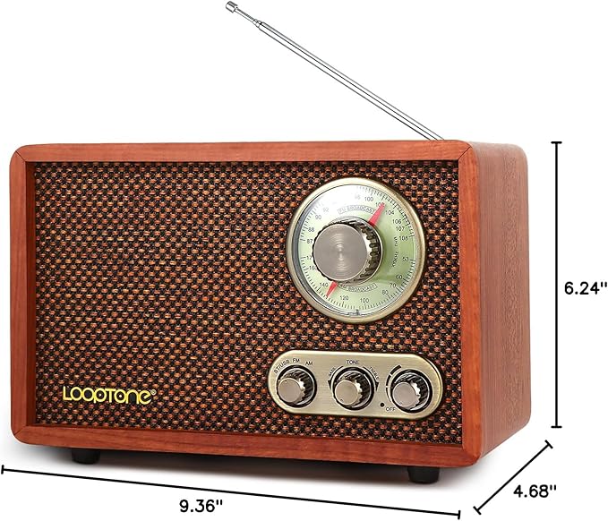 LoopTone USB SD Multifunction AM FM Vintage Radio - Image 8