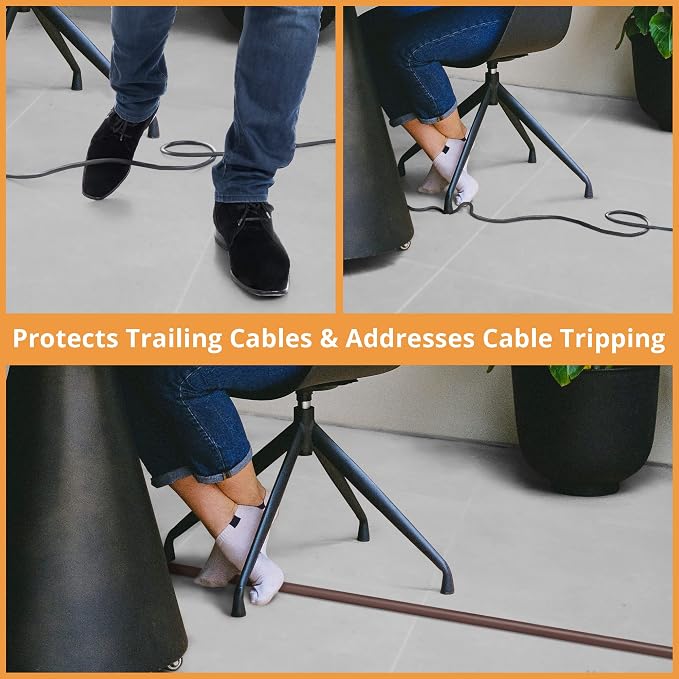 5ft Cord Cover Floor for Extension Cords, Self-Adhesive Floor Cable Cover to - Image 3