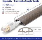 Floor Cord Cover 4ft, Cord Hider Floor Gray Wood, Cable Management Prevent Trips - Image 3