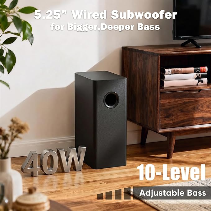 RIOWOIS Sound Bar for Smart TV, 3.1ch Soundbar - Image 3
